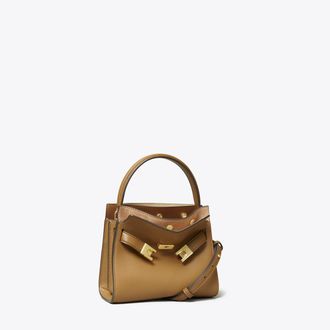 Tory Burch Womens Petite Lee Radziwill Double Bag in Brown, One Size