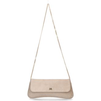 Ursula Mascar&oacute; Medium Leather Clutch With Cross Body Chain Strap in Beige at Nordstrom