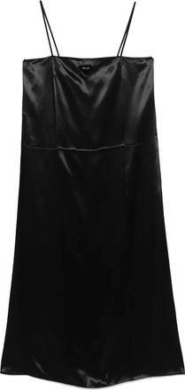 Prada Abito midi in raso - Nero