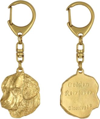 OEM Golden Retriever - Llavero De Perro Ba&ntilde;ado En Oro, Decoraci&oacute;n De Bolsos, Accesorio De Lujo De Art-dog