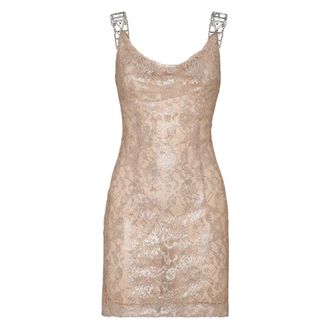 Philipp Plein Short Dress Love Lace - Dames - Feestkleedjes - Roze - M - Kleedjes