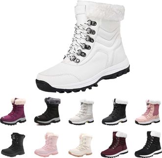 Generic ladies waterproof ankle boots Snow Boots Womens Waterproof Wide Fit Boot Winter Fur Lined Warm Shoes Ladies Non Slip Walking Thermal Wellington Fluffy