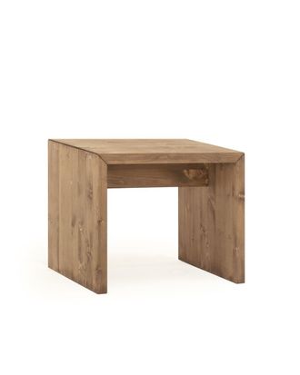 Deco Wood Mesita / taburete de madera maciza en tono envejecido de 45x50cm