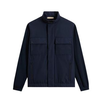 Woolrich Bomber Jackets, male, Blue, Size: XL Two Layers Hybrid Jacket