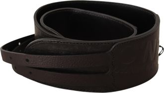 Costume National Vrouwenriem in donkerbruin leer met dubbele gesp