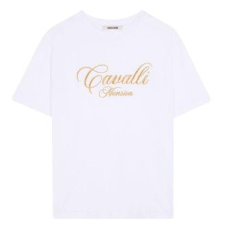 Roberto Cavalli Logo-Embroidered Cotton T-Shirt, Size X-Small