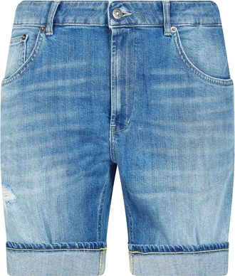 Dondup Light Blue Denim Distressed Shorts