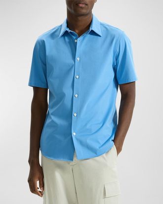 Theory Mens Irving Short Sleeve Shirt in Structure Knit