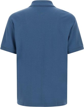 HUGO BOSS Logo-Embroidered Stretch Cotton Jersey Polo Shirt - Blue