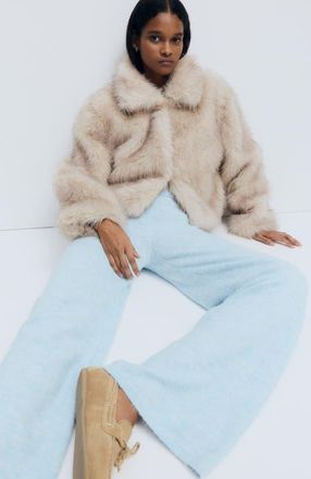 H&M Knitted Pull-on Trousers in Light Blue Melange at Nordstrom, Size X-Large