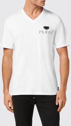 Philipp Plein T-shirt slim fit in cotone con scollo a V e logo