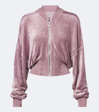 Rick Owens Flight velvet jersey bomber jacket