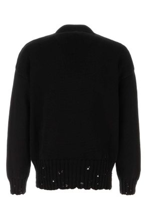 Marni Mens Black Cotton Cardigan Primary Fabric: Knit Maglieria