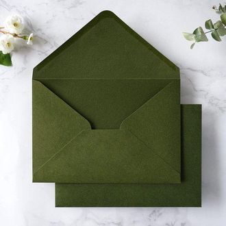 OEM 100 Sobres (13,5 X 18,5 Cm) Para Tarjetas De Boda, Tarjetas De Navidad, Invitaciones Acr&iacute;licas Y Fotos - Verde Oliva