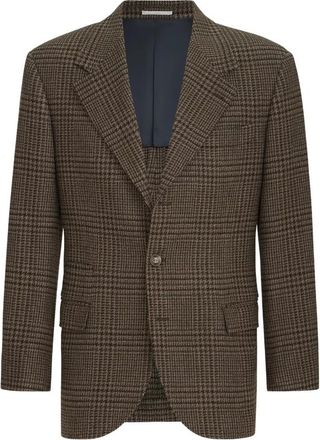 Brunello Cucinelli Cashmere Prince Of Wales Tailor Blazer