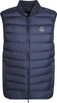 Moncler Jassen, Heren, Blauw, M, Polyester, Froissel Down Vest