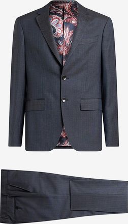 Etro Leichter Woll-Anzug mit Streifen und Karos