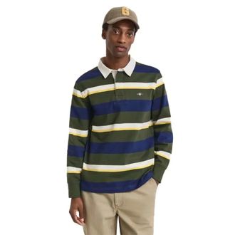 GANT Tops, Heren, Veelkleurig, XL, Katoen, Gestreept Heavy Rugger