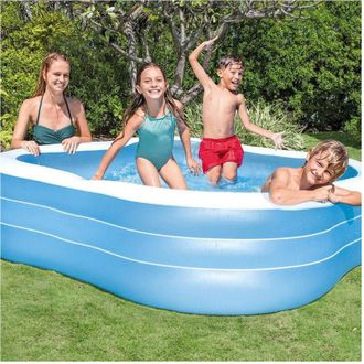 Trade Shop Trade Shop - Piscina Family Quadrata Gonfiabile A Tre Anelli 229 X 229 X 56 Cm Giardino 57495