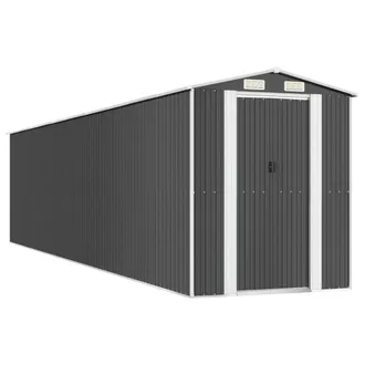 Berkfield Home Garden Shed Anthracite 192x855x223 cm Galvanised Steel in Dark Grey | Size: 192 x 855 x 223 cm