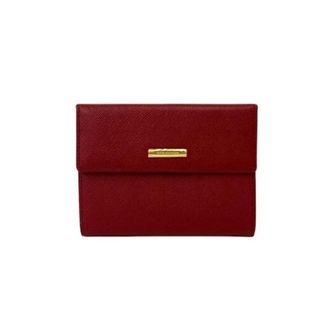 Burberry Pre-owned Wallets, female, Red, Size: ONE SIZE Pre-owned Leather Tri Fold Wallet