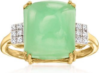 Canaria Canaria Jade Ring With Diamonds in 10kt Yellow Gold