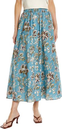 Elie Tahari Smocked Midi Skirt