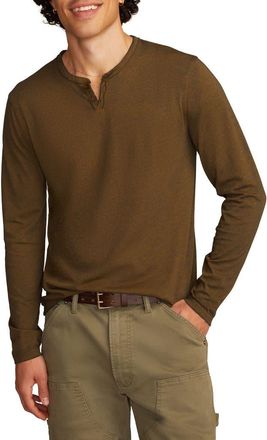 Lucky Brand Venice Burnout Henley in Dark Olive at Nordstrom, Size Xx-Large