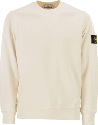 Stone Island sweatshirt met normale pasvorm, ronde hals en raglanmouwen