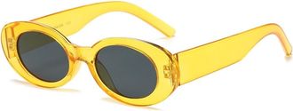 Generic Small Frame Men Outdoor Sunglasses Commuter Women Vacation Sun Glasses(Yellow)