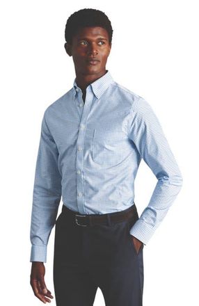 CHARLES TYRWHITT Non-Iron Stretch Oxford Check Shirt in Cornflower Blue at Nordstrom, Size 16.536