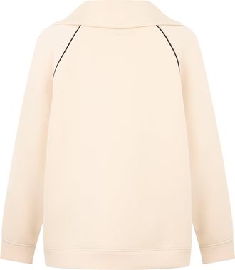 Max Mara Womens Zip-Up Hoodie Cream Modal Sweatshirts Sweater