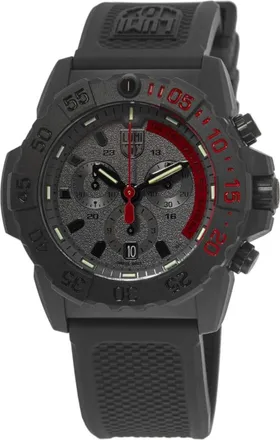 Luminox Navy Seal Chronograph Black Dial Black Rubber Strap Mens Watch XS.3581.EY