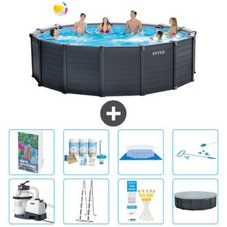 Intex Piscina Graphite Panel Redonda - 478x124 Cm - 9-piezas S615