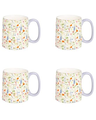 10 Strawberry Street Set of 4 Bella Wildflower Mugs