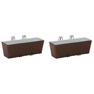 vidaXL Barandilla 2 Pcs 50 X 17 X 17 Cm Metal Vidaxl
