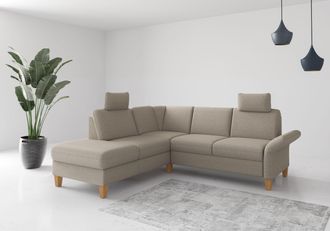 HOME AFFAIRE Ecksofa »Rochelle, L-Form« wahlweise mit Armteilverstellung, Bettfunktion und Bettkasten
