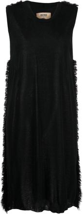 Uma Wang sleeveless midi dress - women - Silk/Cotton - M - Black