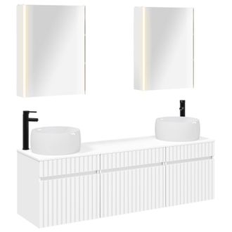 vidaXL Juego De Muebles De Ba&ntilde;o 5 Pcs Blanco 53 X 15,5 X 70 Cm Vidaxl