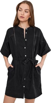 Faherty Luna Dress Womens Dress Black : 2XL, Linen