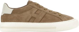 Hogan H691 Allacciato H Sneakers in Beige