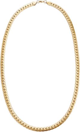 Adornia Adornia 18K Plated Stainless Steel Tarnish-Resistant Mens Flat Curb Chain Necklace