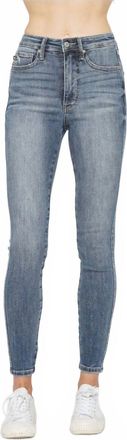 Judy Blue Tummy Control Contrast Wash Skinny Jeans In Medium Wash
