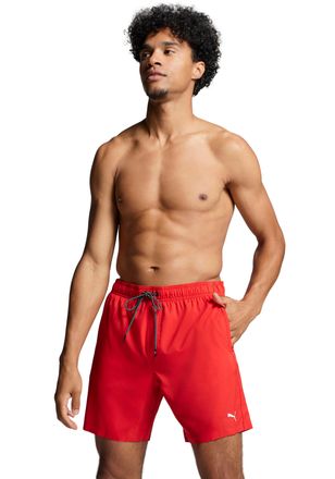 Puma Badeshorts PUMA PUMA SWIM MEN MID SHORTS 1P, Herren, Gr. XXL, N-Gr, rot, Web, Obermaterial: 100% Polyester, unifarben, Badehosen Badeshorts, High-Tech
