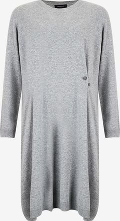 Fabiana Filippi Kurzes weites Strickkleid mit Brosche Platinum