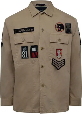Replay Mens Overshirt in Beige - Size X-Large