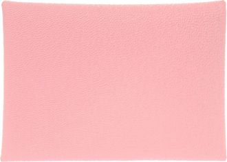 Hermès Rose Sakura Leather Coin Purse/Coin Case (Pre-Owned)