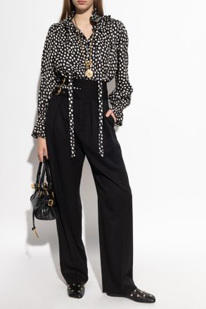 Chlo&eacute; Pleated Trousers, Womens, Black