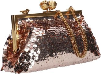 Ted Baker Sequin Schoudertas Fonkelt - Dames - Clutches - Bruin - ONE Size - Wol - Tassen