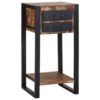 Berkfield Home Telephone Stand Multicolour 40x40x80 cm Solid Wood Reclaimed in Brown | Size: 40 x 40 x 80 cm
